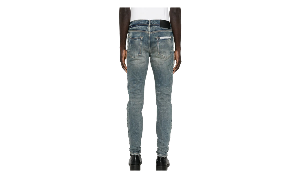 Skinny Shadow Seam Coated Jeans "Dark Indigo" P001 STKD424
