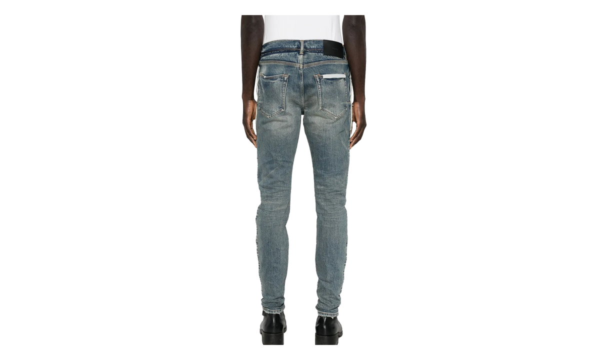 Skinny Shadow Seam Coated Jeans "Dark Indigo" P001 STKD424