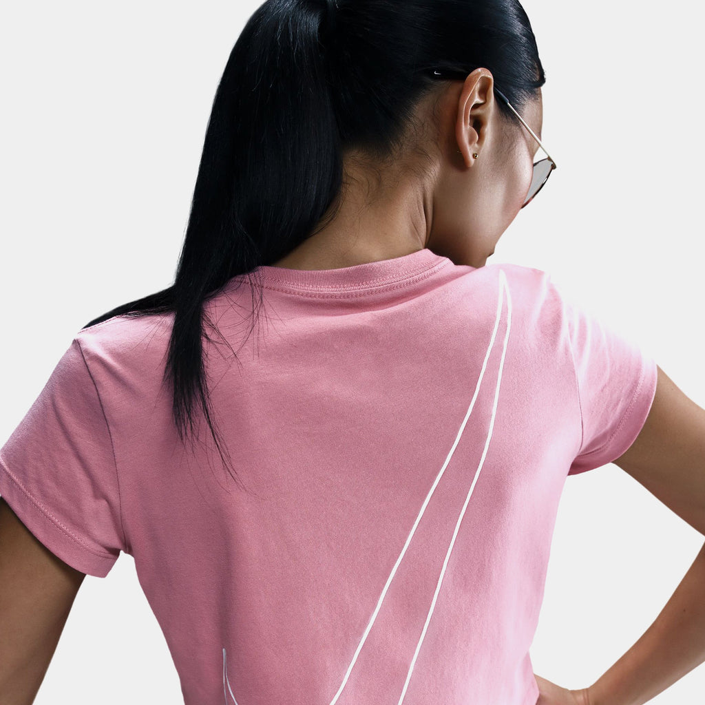 NSW Club Cropped Womens Short Sleeve Shirt (White/Elemental Pink)
