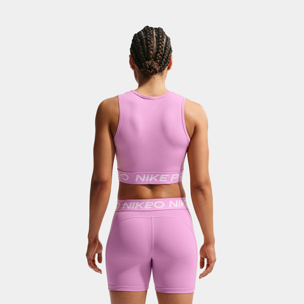 Pro Dri Fit Cropped Womens Tank Top (Light Magenta/White)