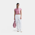 NSW Club Cropped Womens Short Sleeve Shirt (White/Elemental Pink)