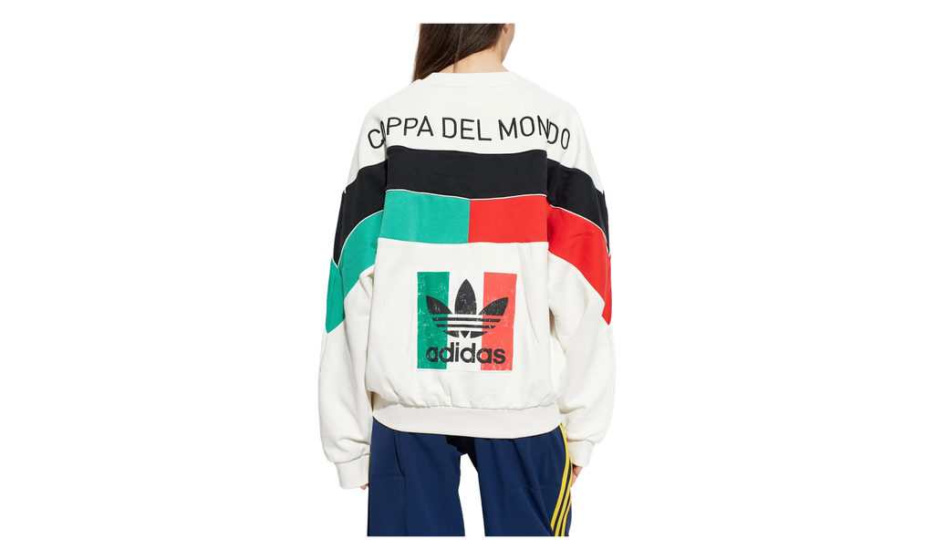 Italia Coppa Del Mundo Crew Sweater WMNS "Cloud White / Black / Vivid Red / Semi Court Green" KD7768