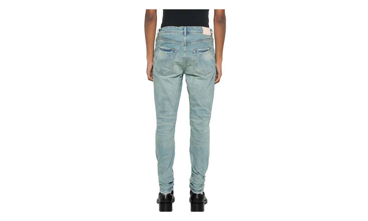 Vintage Knee Blowout Skinny Jeans "Mid Indigo" P001 VKDI324