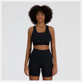 New Balance Sleek Medium Support Pocket Zip Front Bra - Black - WOMEN (WB41047)